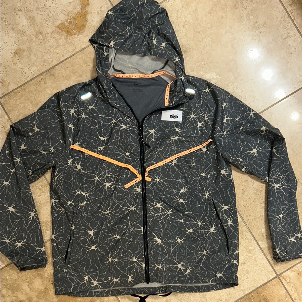 Nike Black and Orange Patterned Jacket